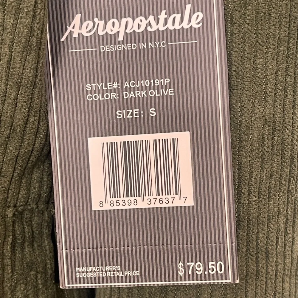 Aeropostale Men's Dark Olive Sherpa Jacket size S